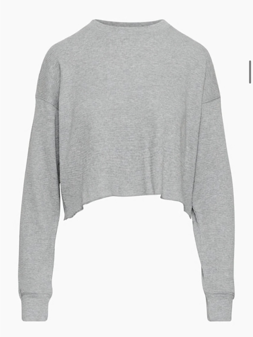 TNA Heather Gray Waffle-Knit Cropped Sweatshirt